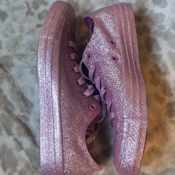 NWT Converse Glitter Pink Shoes Size 11.5 - Picture 2 of 6